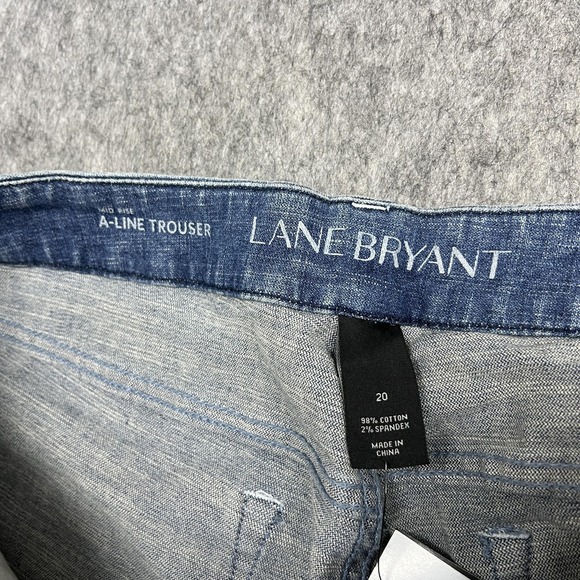 Lane Bryant Jeans Womens 20 Blue Mid Rise A Line Trouser Wide Leg Stretch Denim - Picture 3 of 12